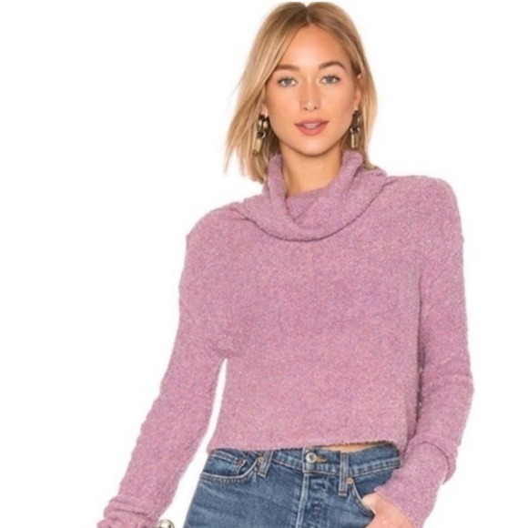 Free People Stormy Cowl Plush Fuzzy Pullover‎ Sweater L - Picture 1 of 8